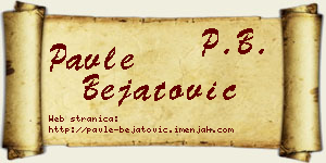 Pavle Bejatović vizit kartica